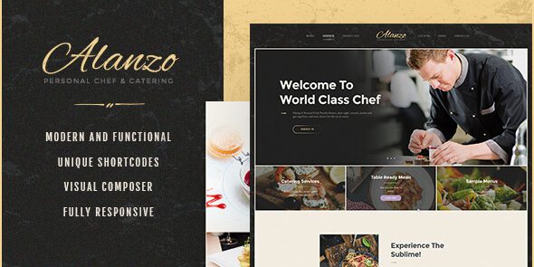 Alanzo 1.2.4 – Personal Chef & Wedding Catering Event WordPress Theme