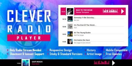 CLEVER - HTML5 Radio Player With History - Shoutcast and Icecast