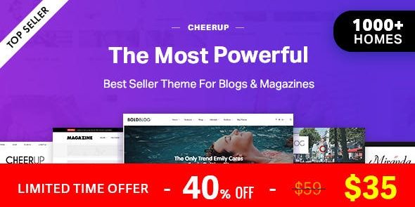 CheerUp Blog / Magazine 8.1.0 – WordPress Blog Theme