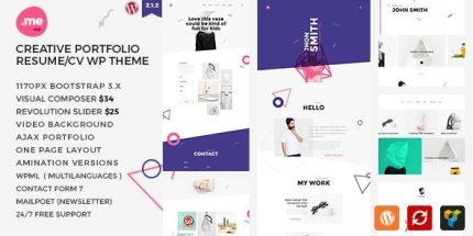 Me - Creative Portfolio & Resume - CV WordPress Theme
