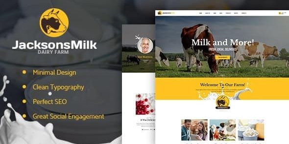Dairy Farm & Eco Milk Products - WordPress Theme