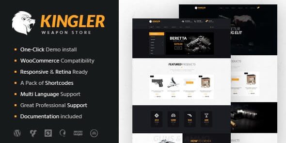 Kingler 1.7 – Weapon Store & Gun Training WordPress Theme