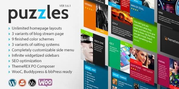 Puzzles 4.2.4 – WP Magazine – Review with Store WordPress Theme + RTL