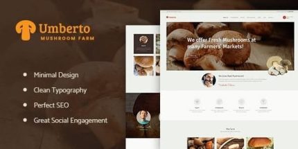 Umberto - Mushroom Farm & Organic Products Store WordPress Theme