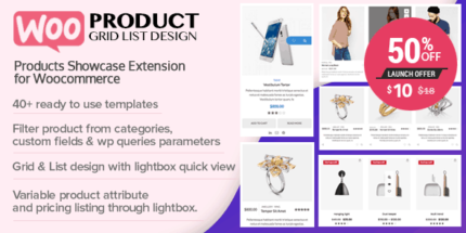 WOO Product Grid/List Design- Responsive Products Showcase Extension for Woocommerce