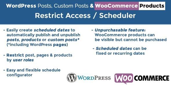 WordPress Posts & WooCommerce Products Scheduler / Restrict Access 5.6