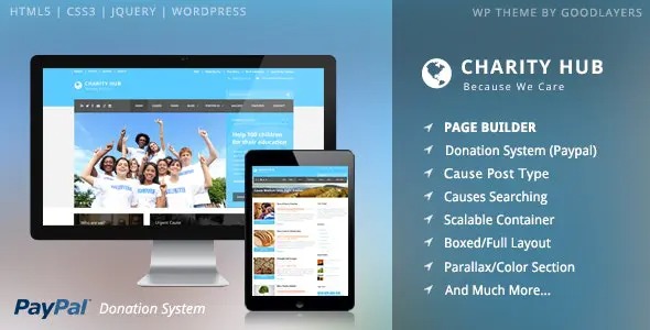 Charity Hub 1.5.1 – Nonprofit Fundraising WordPress Theme