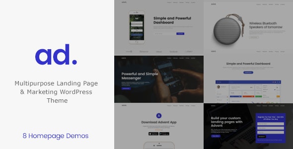 Advent 1.4.5 – Product Landing Page WordPress Theme