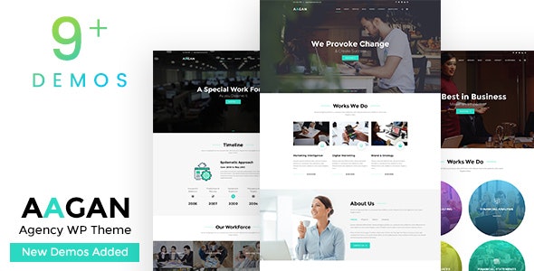 Aagan 3.6 – Agency, Startup WordPress Theme