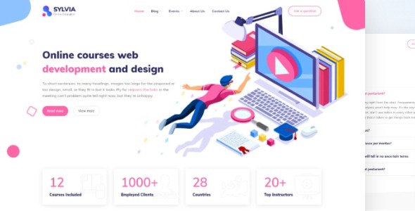 Sylvia - special template for education and online courses