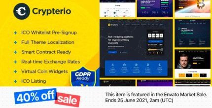 Crypterio - ICO Landing Page and Cryptocurrency WordPress Theme