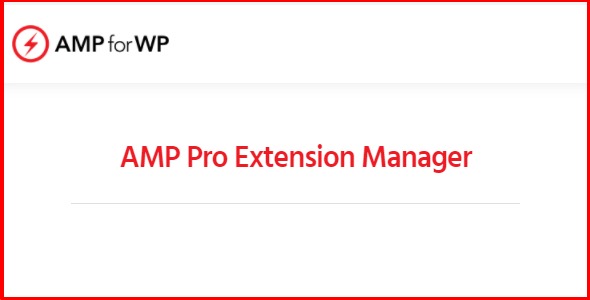 AMP Pro Extension Manager