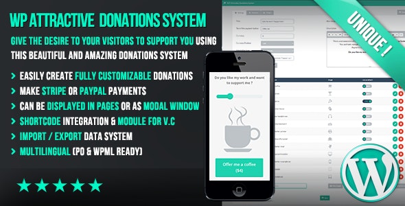 WP Attractive Donations System Easy Stripe & Paypal donations 1.29