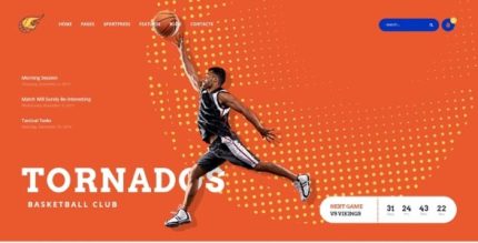 Tornados - Basketball NBA Team WordPress Theme