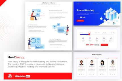 HostSavvy - Web Hosting Elementor Template Kit