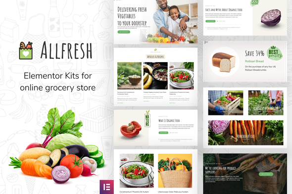Allfresh - Grocery Store Elementor Template Kit