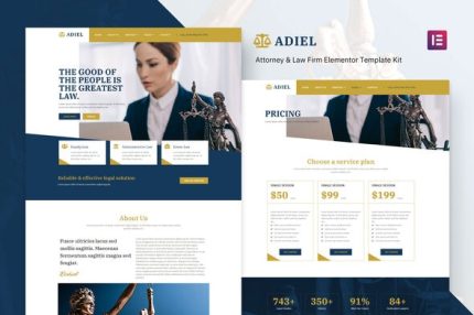 Adiel - Attorney & Law Firm Elementor Template Kit