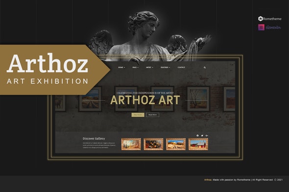 Arthoz – Art Exhibition Elementor Template kit