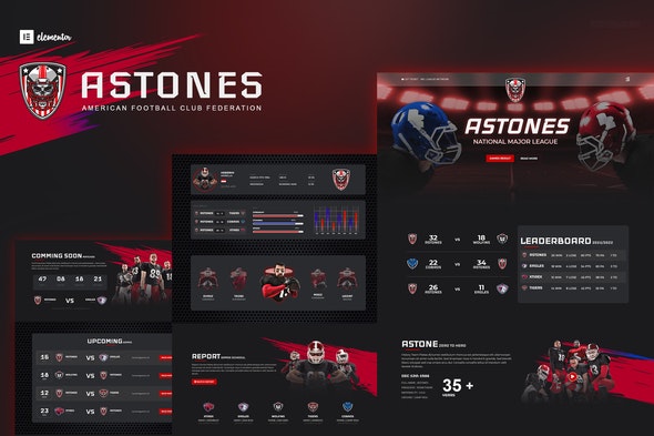 Astones – American Football Team & Sports Elementor Template Kit