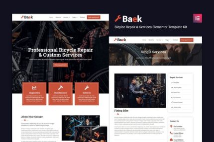 Baek - Bicycle Repair & Service Elementor Template Kit