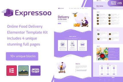 Expressoo - Online Food Delivery Elementor Template Kit