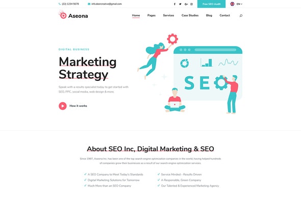 Aseona – SEO Digital Marketing Elementor Template Kit