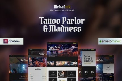 Mebadink - Tattoo & Piercing Studio Elementor Template Kit