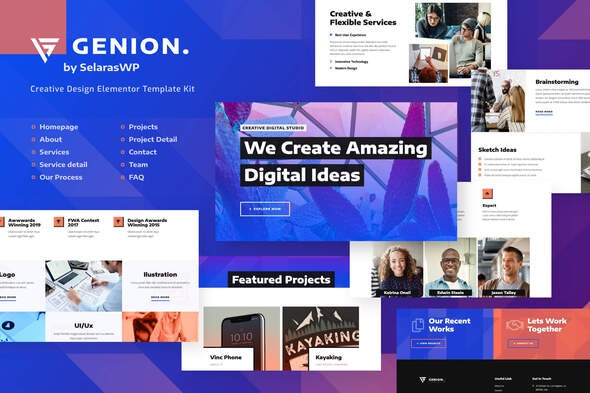 Genion – Creative & Design Elementor Template Kit