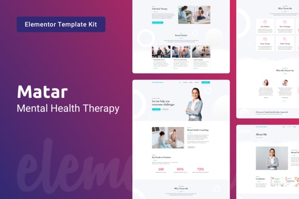 Matar – Mental Health Therapy Elementor Template Kit