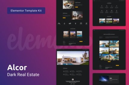 Alcor - Dark Real Estate Elementor Template Kit