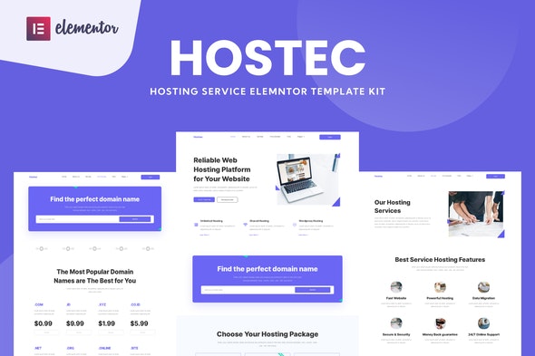 Hostec – Hosting Service Elementor Template Kit