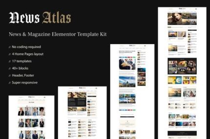 NewsAtlas - News & Magazine Elementor Template Kit
