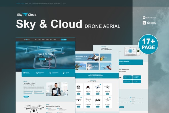 Sky&Cloud – Drone Aerial Photography & Videography Elementor Template Kit