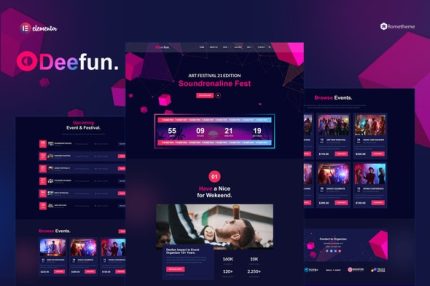 DeeFun - Festival & Event Organizer Elementor Template Kit