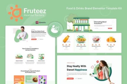 Fruteez - Healthy Food & Drinks Brand Elementor Template Kit