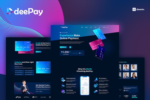 DeePay – Card Payment & Online Banking Elementor Template Kit