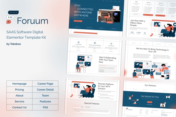 Foruum - SaaS & Software Startup Elementor Template Kit