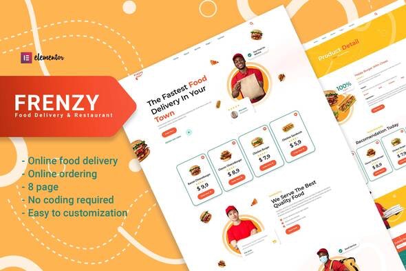 Frenzy – Food Delivery & Restaurant Elementor Template Kit