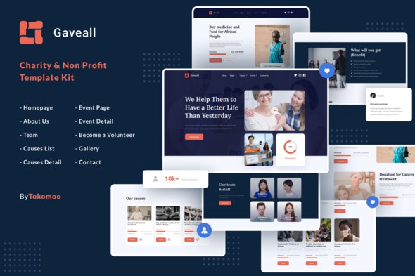 Gaveall – Charity Elementor Template Kit
