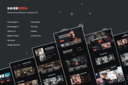Hairbrosh - Barbershop Elementor Template Kit