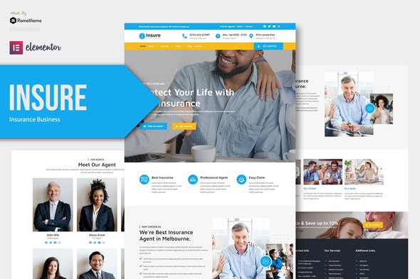 Insure – Insurance Business Elementor Template Kit