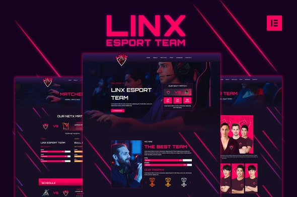 Linx – Esport & Gaming Elementor Template Kit
