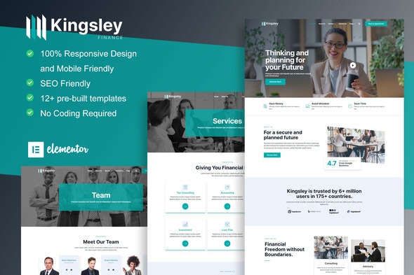 Kingsley – Finance & Investment Elementor Template Kit