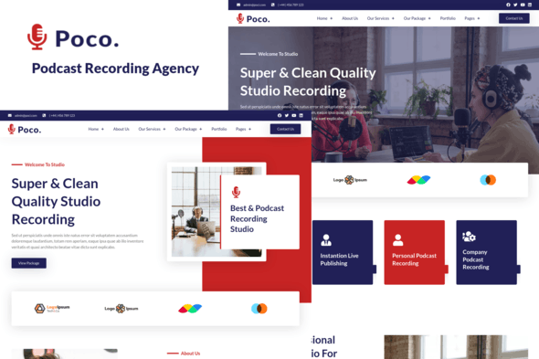 Poco – Podcast Recording Studio Services Elementor Template Kit