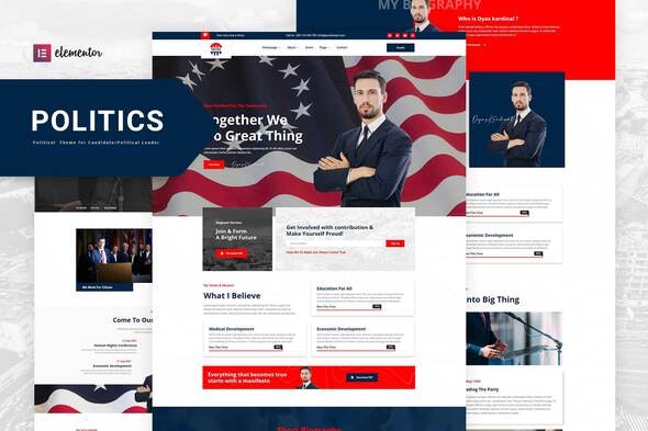 Politics – Political Candidate Leader Elementor Template Kit