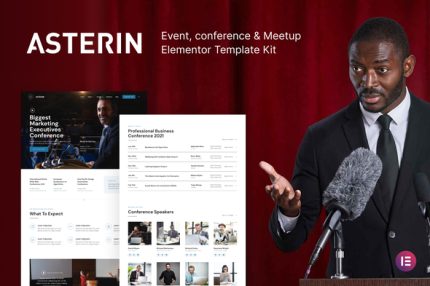 Asterin - Digital Event & Conference Elementor Template Kit