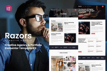 Razors - Creative Agency & Portfolio Elementor Template Kit