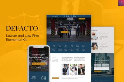 Defacto - Lawyer & Law Firm Elementor Template Kit