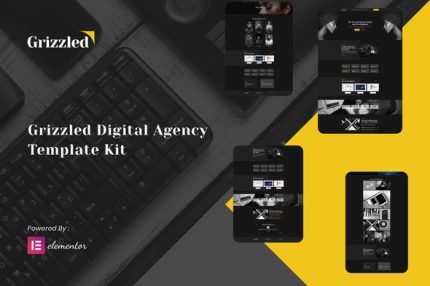Grizzled - Digital Agency Dark Elementor Template Kit