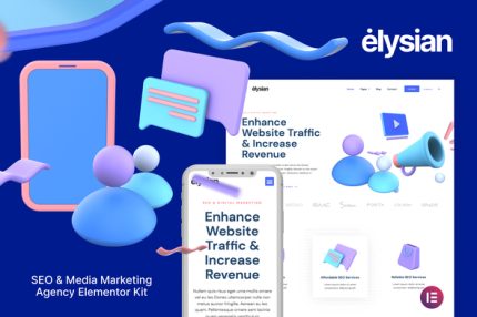 Elysian - 3D Style SEO Agency Elementor Template Kit